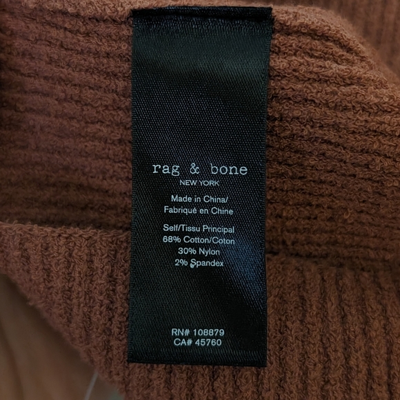 NWT Rag & Bone Soleil Rib Bra Top Pale Copper, T-Strap Back, Knit Bralette Sz L - Picture 8 of 9